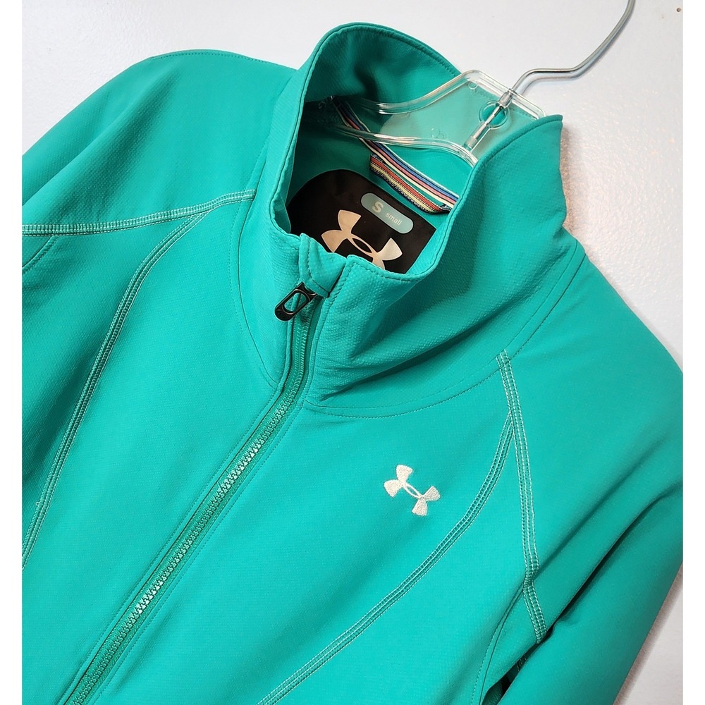 Under Armour Womens Jacket Full Zip Athletic Training Teal Size Small Pockets‎